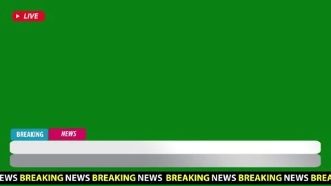 Lower third green screen template. Blank breaking news update. Stock Footage 278572902