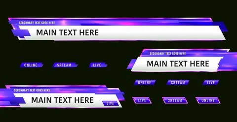 Lower third header, headline and TV news banners Illustrazione stock