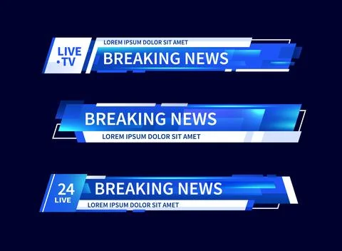 Lower third header, tv headline, news bar, title Stock Illustration