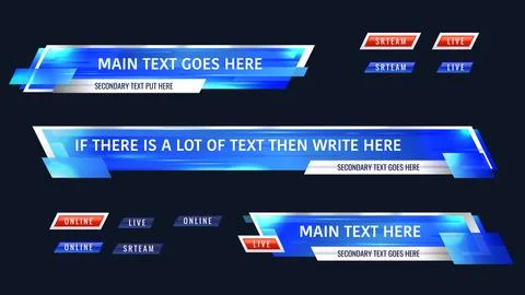 Lower third header, TV news show headline bar Illustrazione stock