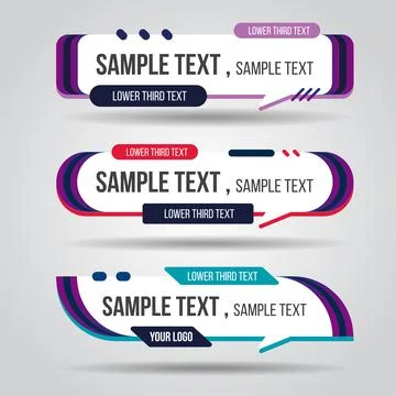 Lower third live red and blue design tv template modern contemporary. Set of Stock Illustration