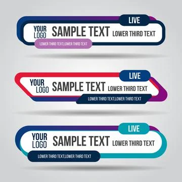 Lower third live red blue and orange design tv template modern contemporary. Stock Illustration