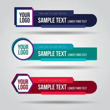 Lower third live red blue and orange design tv template modern contemporary. Stock Illustration