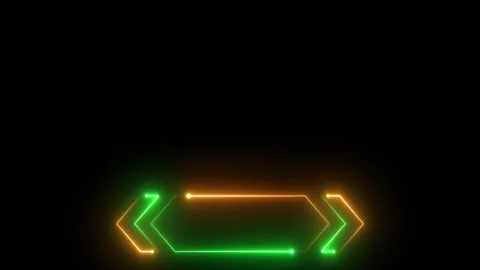 Lower third neon colorful title animation isolated on black background Video stock 321693544