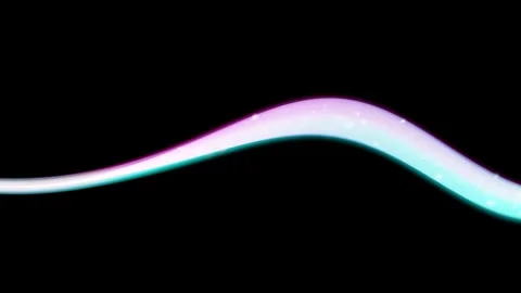 Lower Third Neon Gradient Wave Ribbon and Floating Stardust Loop Stock Footage 345250547