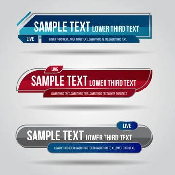 Lower third red, blue and colorful design tv template modern contemporary. Se Stock Illustration