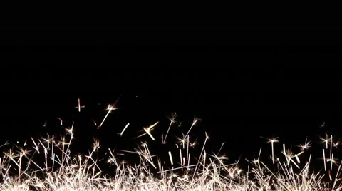 Lower Third Sparklers on a black background. Full HD 1920×1080 Stock Footage 58875055