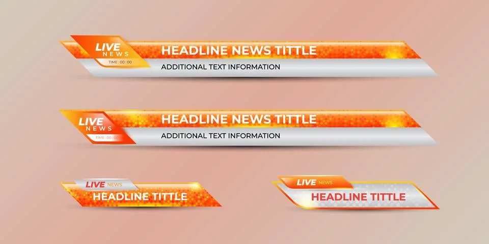Lower Third Template 2Broadcast news lower third modern banner template for t Stock Illustration