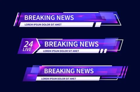 Lower third tv header, headline and news bars Illustrazione stock