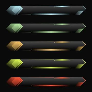 Lower third video streaming title bars Stock Illustration