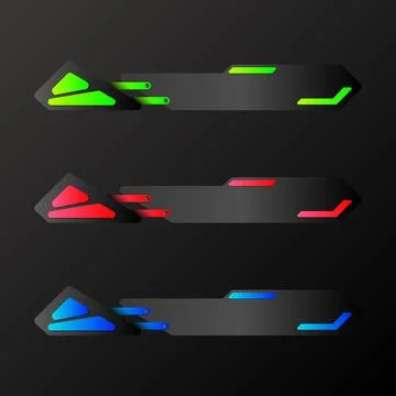 Lower third video title banner or label bar for live streaming and broadcasting Stock Illustration