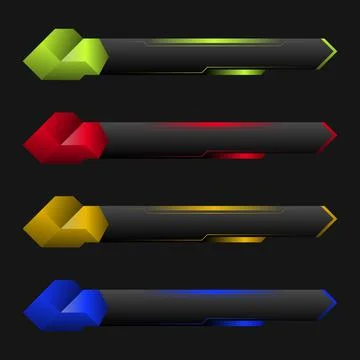 Lower third video title banner bars for breaking news and video streaming alerts Stock Illustration