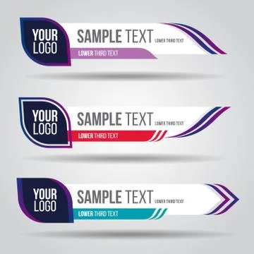 Lower third white and colorful design tv template modern Stock Illustration