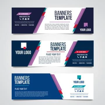 Lower third white and colorful design tv template modern contemporary. Set of Stock Illustration