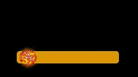 Lower third yellow with ball, alpha, on transparency, 1080p Stock Footage 21218239