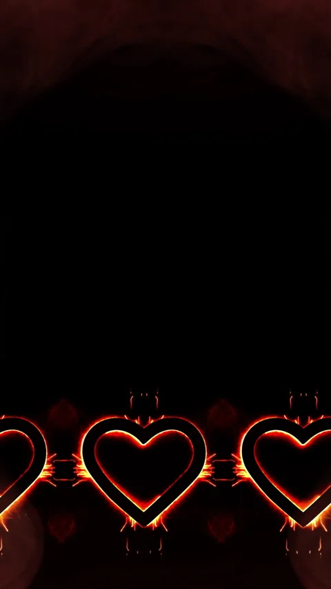 Lower Thirds Fire Hearts Loop Vertical Background Stock Footage 260810461