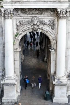 Lower view of a marble arch Stock-Fotos