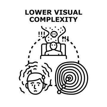 Lower visual complexity aiding cognitive clarity and psychological well being Stock Illustration