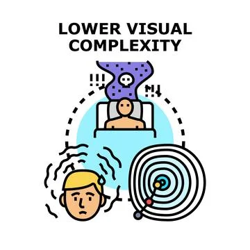 Lower visual complexity aiding cognitive clarity and psychological well being Stock Illustration