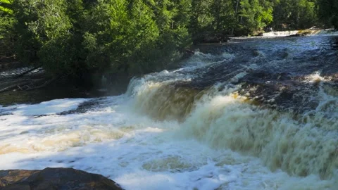 Lower Waterfall Rushing River Stockbeeldmateriaal 166119637