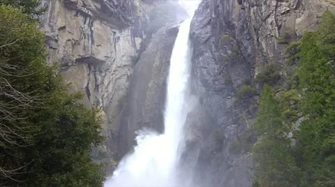 Lower Yosemite Falls 1 Stock Footage