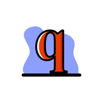 Lowercas Letter Q Conceptual Vector Illustration Design Icon Stock Illustration