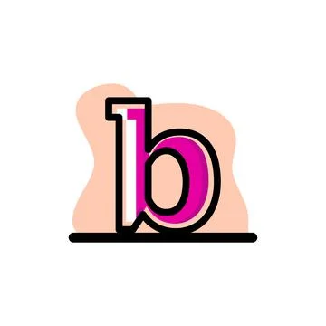 Lowercase B Letter Conceptual Vector Illustration Icon Design Illustrazione stock
