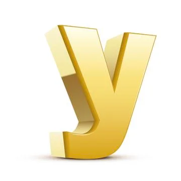 Lowercase bronze letter Y Stock Illustration