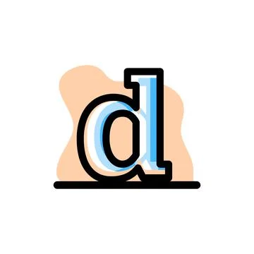 Lowercase D Letter Conceptual Vector Illustration Design Icon Stock Illustration