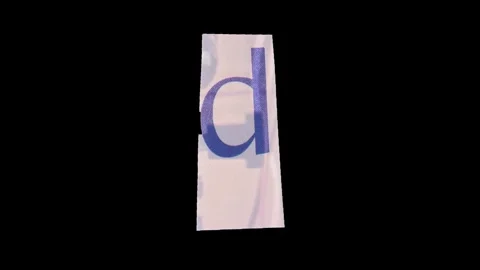Lowercase D Letter in Paper Cut Letter. Ransom Letter style. Magazine Cut O.. Stock Footage 257000641