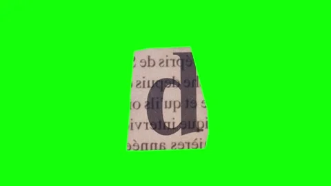 Lowercase D Letter in Paper Cut Letter. Ransom Letter style. Magazine Cut O.. Stock Footage 257001569
