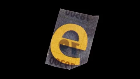 Lowercase E Letter in Paper Cut Letter. Ransom Letter style. Magazine Cut O.. Stock Footage 257000655