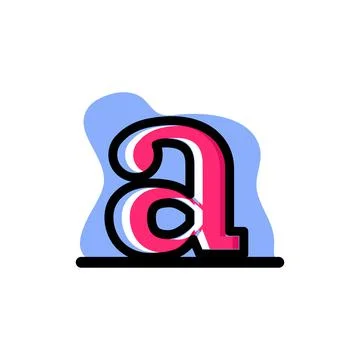 Lowercase Letter A Conceptual Icon Vector Illustration Design Stock Illustration