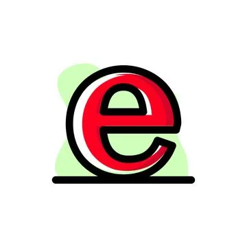 Lowercase Letter E Conceptual Icon Vector Illustration Design Stock Illustration