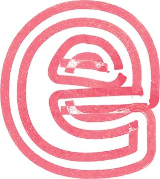 Lowercase letter e drawing with Red Marker Stock Illustration