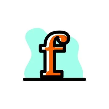 Lowercase Letter F Conceptual Vector Icon Design Illustration Stock Illustration