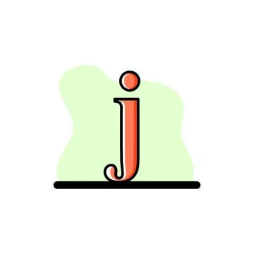 Lowercase Letter J Conceptual Vector Illustration Design Icon Stock Illustration