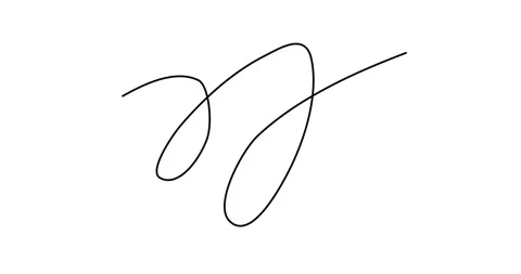 Lowercase letter j gracefully animating, flowing cursive design moving across Stock Footage 308664788