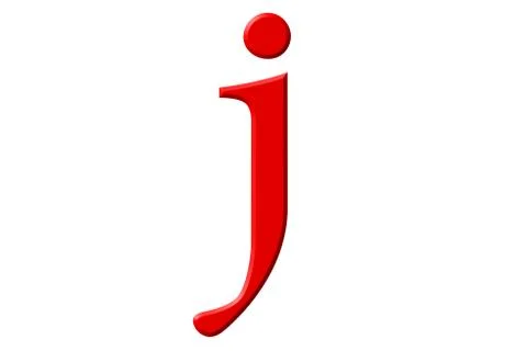 Lowercase letter J, isolated on white, with clipping path, 3D illustration Stock Illustration