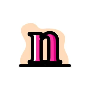 Lowercase Letter N Conceptual Vector Icon Design Illustration Stock Illustration