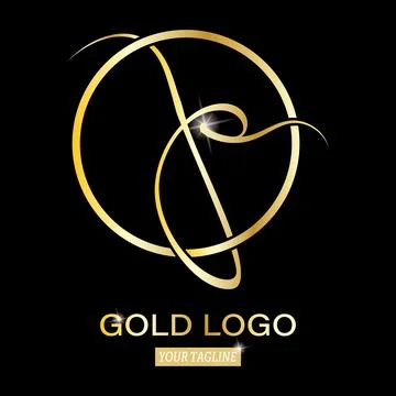 Lowercase letter P in a round frame. Vector template for logo, label sticker Stock Illustration