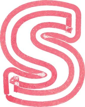 Lowercase letter s drawing with Red Marker Stock Illustration
