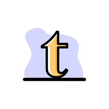 Lowercase Letter T Conceptual Vector Icon Design Illustration Stock Illustration