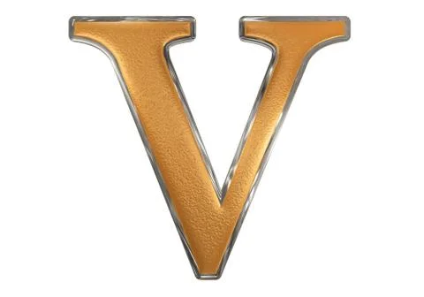 Lowercase letter V, isolated on white, with clipping path, 3D illustration Stock Illustration