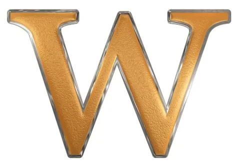 Lowercase letter W, isolated on white, with clipping path, 3D illustration Stock Illustration