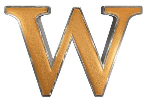 Lowercase letter W, isolated on white, with clipping path, 3D illustration Stock Illustration