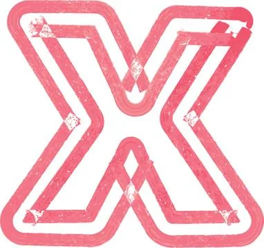 Lowercase letter x drawing with Red Marker Illustrazione stock