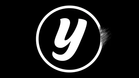 Lowercase letter y inside a circular frame with a motion blur effect Video stock 343575886