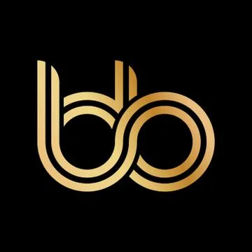 Lowercase letters b and b. Flat bound design in a Golden hue for a logo, bran Stock Illustration