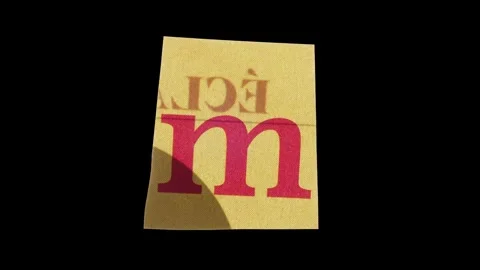Lowercase M Letter in Paper Cut Letter. Ransom Letter style. Magazine Cut O.. Stock Footage 257000751
